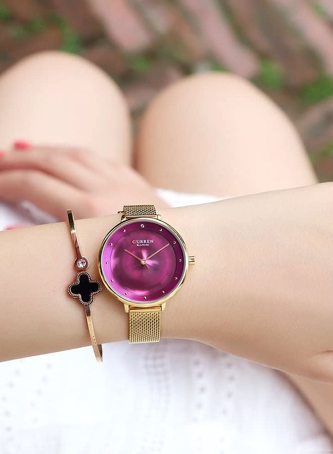 CURREN - Women's Water Resistant Analog Wrist Watch 9029 - 35 mm -Gold - Image 1