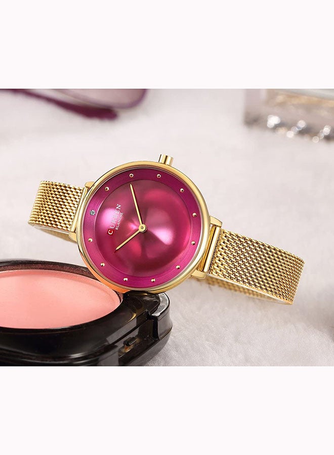 CURREN - Women's Water Resistant Analog Wrist Watch 9029 - 35 mm -Gold - Image 1