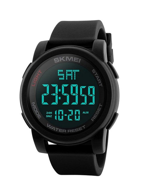 Men's Water Resistant Digital Watch 1257 - 50 mm - Black