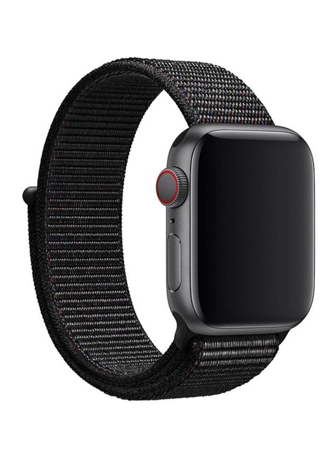 Apple - Sports Loop Replacement Wrist Band For Apple Watch 44mm Black Sport - Image 1