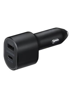 Super Fast Dual Car Charger 45W And 15W Two Ports With 5A USB C Cable Black