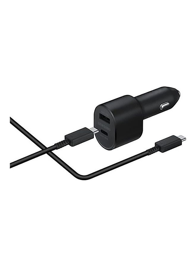 Samsung - Super Fast Dual Car Charger 45W And 15W Two Ports With 5A USB C Cable Black - Image 1