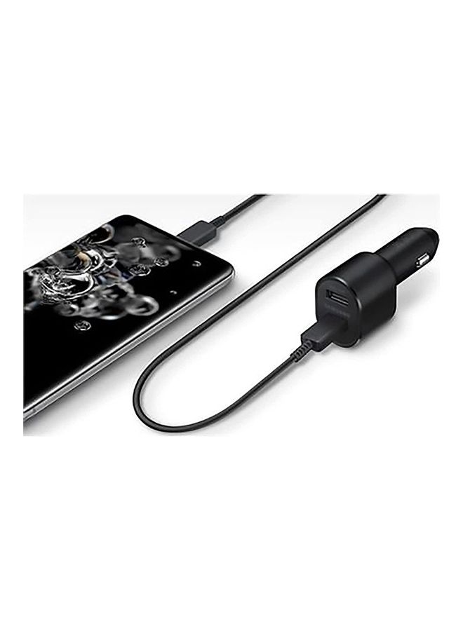 Samsung - Super Fast Dual Car Charger 45W And 15W Two Ports With 5A USB C Cable Black - Image 1