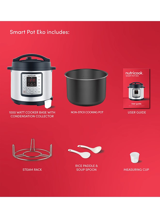 nutricook Smart Pot Eko Electric Pressure Cooker 6 L 1000 W SP104A Stainless Steel/Black  - Image 4