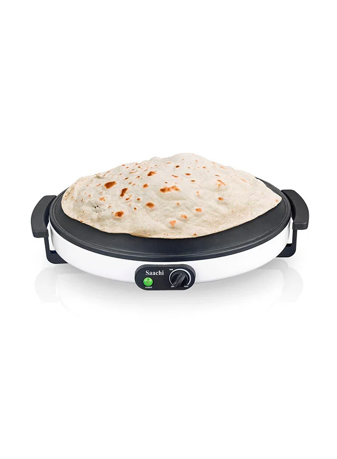 Saachi Saj / Gursaan / Roti / Naan Maker with Dom-Shaped Non-Stick Heating Plate and Adjustable Termperature Control 1800 W NL-RM-1855-WH White