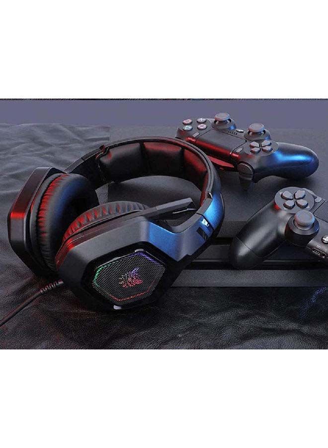onikuma - Onikuma K10 Gaming Headset with Surround Sound Pro Noise Canceling Gaming Headphones with Mic & RGB LED Light - Image 1