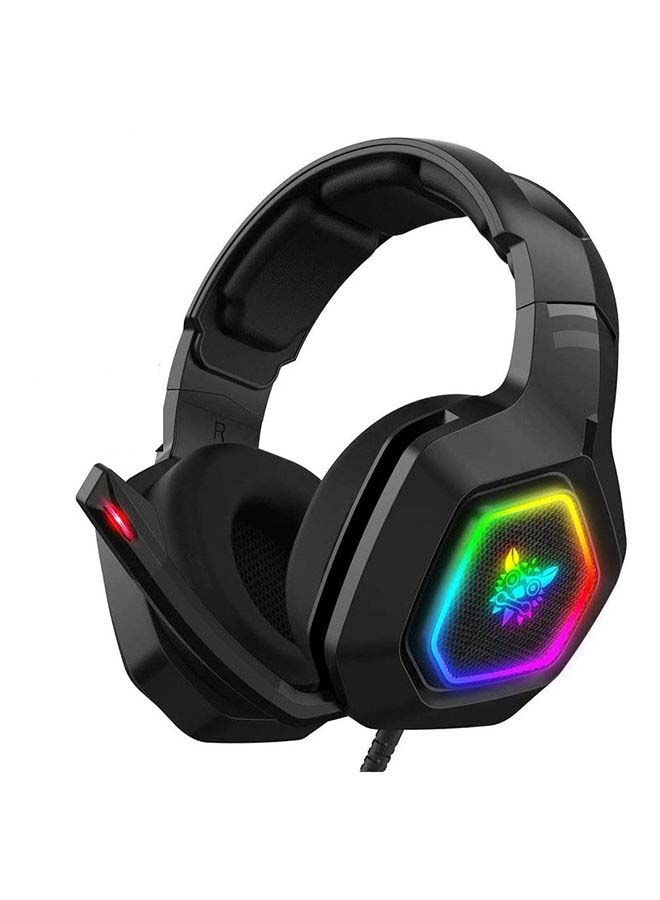 onikuma - Onikuma K10 Gaming Headset with Surround Sound Pro Noise Canceling Gaming Headphones with Mic & RGB LED Light - Image 1