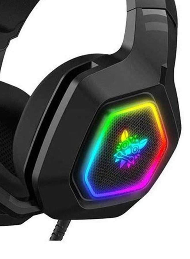 onikuma - Onikuma K10 Gaming Headset with Surround Sound Pro Noise Canceling Gaming Headphones with Mic & RGB LED Light - Image 1