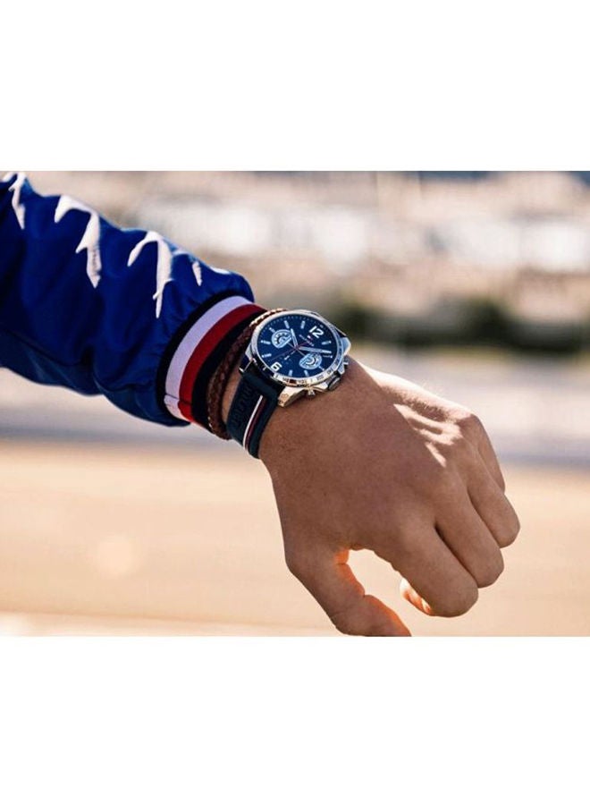 TOMMY HILFIGER - Men's Decker Blue Silicon Strap Analog Wrist Watch 1791476 - 46 mm - Image 1