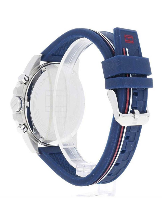 TOMMY HILFIGER - Men's Decker Blue Silicon Strap Analog Wrist Watch 1791476 - 46 mm - Image 1