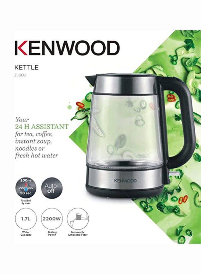 Kettle, Glass, Removable Mesh Filter, 1.7 L 2200 W ZJG08.000CL Glass - v1671210271/N41112600A_8