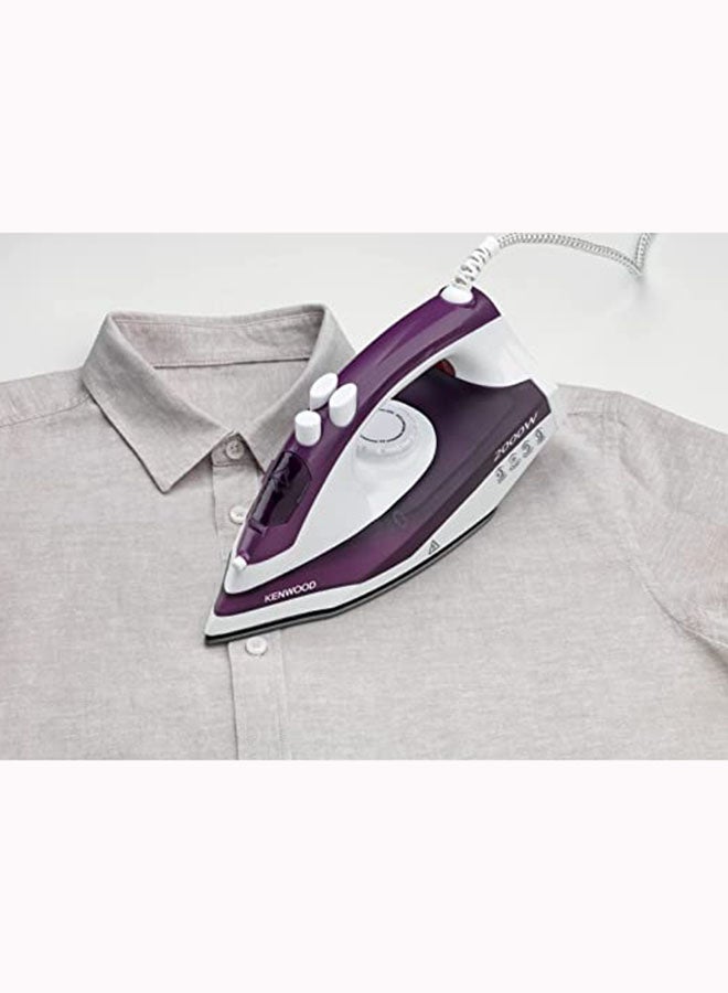 KENWOOD - Steam iron, Non Stick Soleplate, Self Clean Function, Water Spray, 120G Steam Shot, 250 ml 2000 W STP40.000WP Purple/White - Image 1