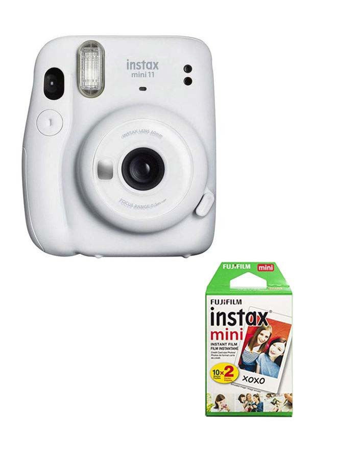 FUJIFILM - Instax Mini 11 Instant Film Camera With Pack Of 20 Film White - Image 1