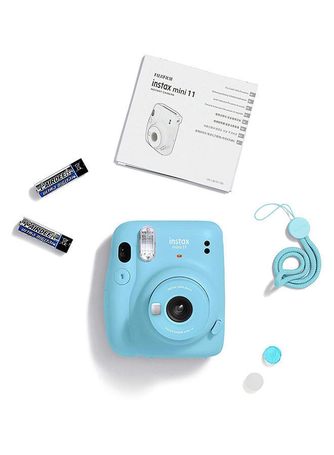 FUJIFILM - Instax Mini 11 Instant Film Camera With Pack Of 20 Film Blue - Image 1