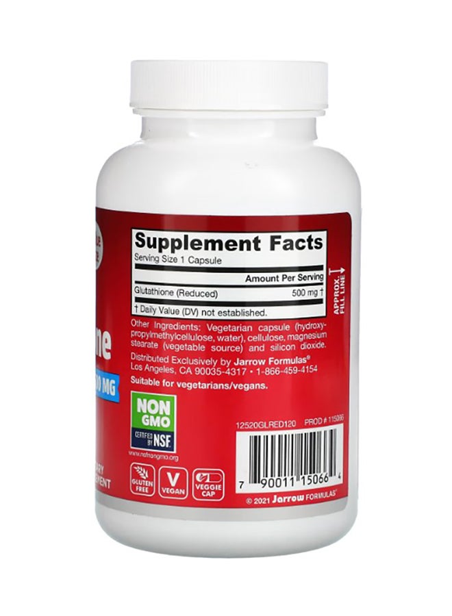 jarrow formulas - Glutathione Reduced Dietary Supplement - 120 Capsule - Image 1