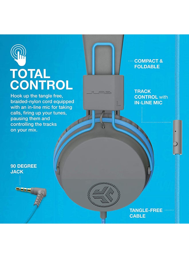 Jlab JBuddies Studio Wired Headphones for Kids - Childrens Headphones with Microphone, Earphones with Kid Safe Volume Limiter and Noise Isolation - Kids Headphones Boys and Girl Blue  - Image 4