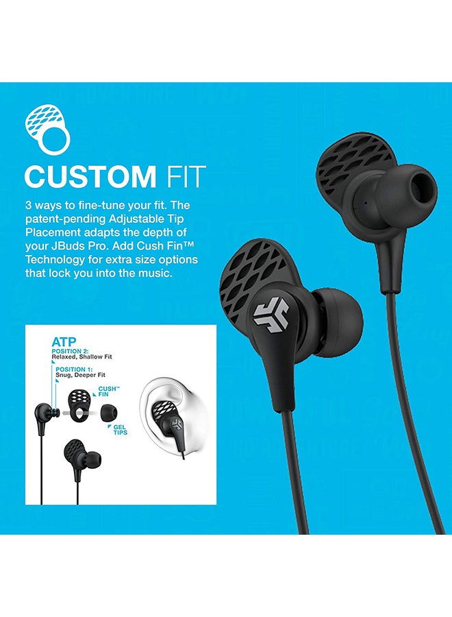 Jlab Audio JBuds Pro Bluetooth Wireless Signature Earbuds | Titanium 10mm Drivers | 6-Hour Battery Life | Music Controls | Noise Isolation | Bluetooth 41 Extra Gel Tips and Cush Fins Black  - Image 3