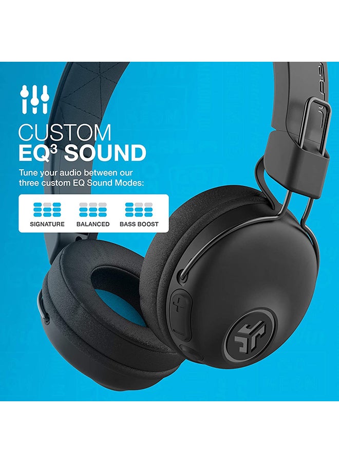 Jlab Studio Bluetooth Wireless On-Ear Headphones | 30+ Hour Bluetooth 5 Playtime | EQ3 Sound | Ultra-Plush Faux Leather & Cloud Foam Cushions | Track and Volume Controls | Black  - Image 4