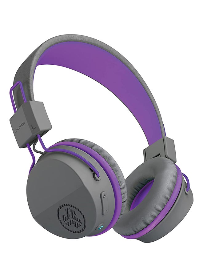 Jlab Audio JBuddies Studio Bluetooth Over-Ear Kids Headphones | 13 Hour Battery Life | Studio Volume Safe | Volume Limiter | Folding | Adjustable | Noise Isolation | with Mic | Graphite/Purple  - Image 1