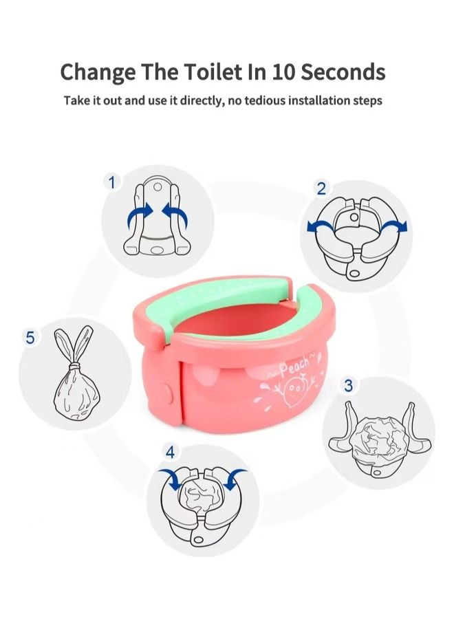 كيدل مرحاض سيارة كارتون للأطفال قابل للطي للاستعمال مرة واحدة - Image 4