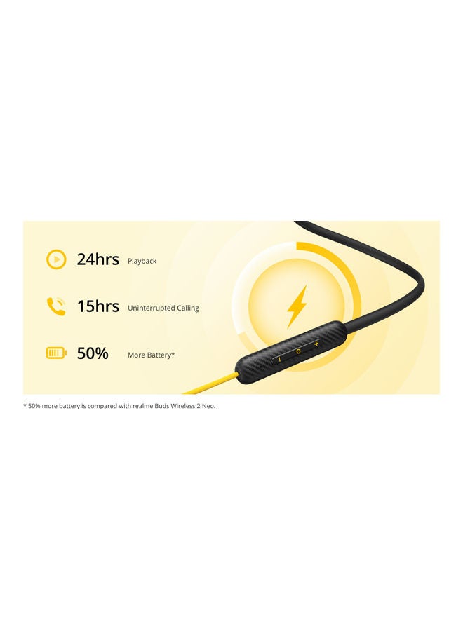realme - Buds Wireless 2S Bluetooth Eearphone 11.2MM Bass Boost Driver 24H Battery Life IPx4 Music Sport Earbuds Yellow - Image 1