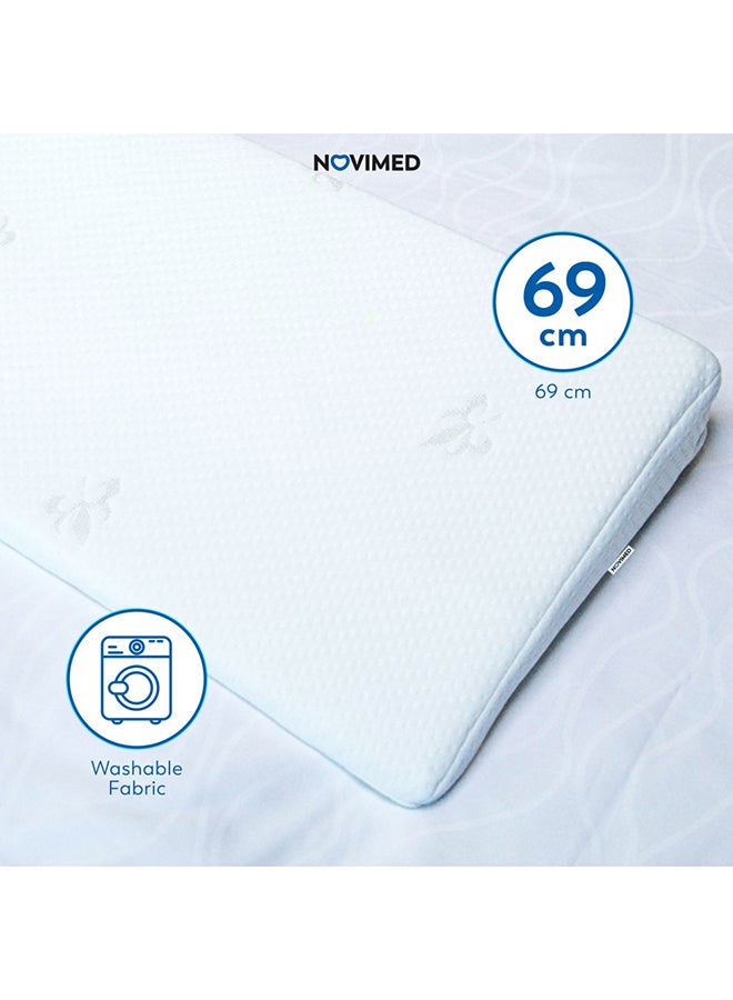 NOVIMED - Universal Baby Wedge Pillow For Reflux, Breathing Difficulty, Regurgitation And Good Sleep, Fits Baby Mattress And Crib With Washable Cover - Image 1