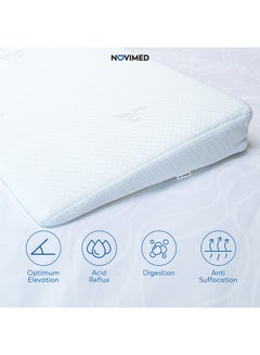 NOVIMED Universal Baby Wedge Pillow For Reflux, Breathing Difficulty, Regurgitation And Good Sleep, Fits Baby Mattress And Crib With Washable Cover  - Image 4