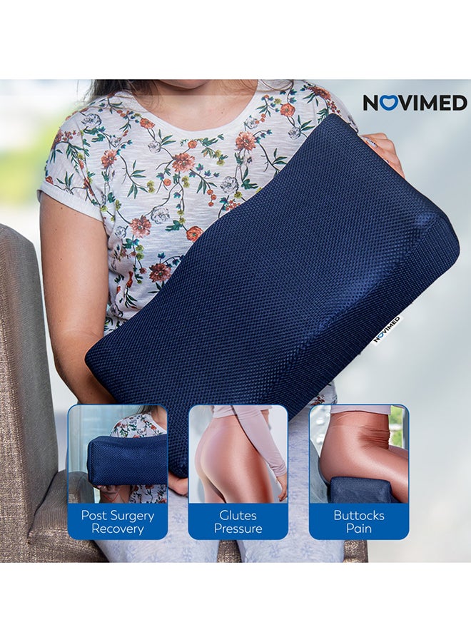 NOVIMED - Bbl Coccyx Cushion Pillow After Surgery For Recovery Enhance Body Shape Used For Sitting On Any Chair Microfiber Black 40x20centimeter - Image 1