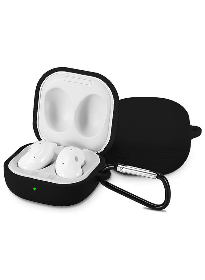 مارجون غطاء حماية واقٍ مع حلقة تعليق لسلسلة المفاتيح لسماعات سامسونج جالاكسي بادز2/ بادز برو/ بادز لايف لون أسود. - Image 3