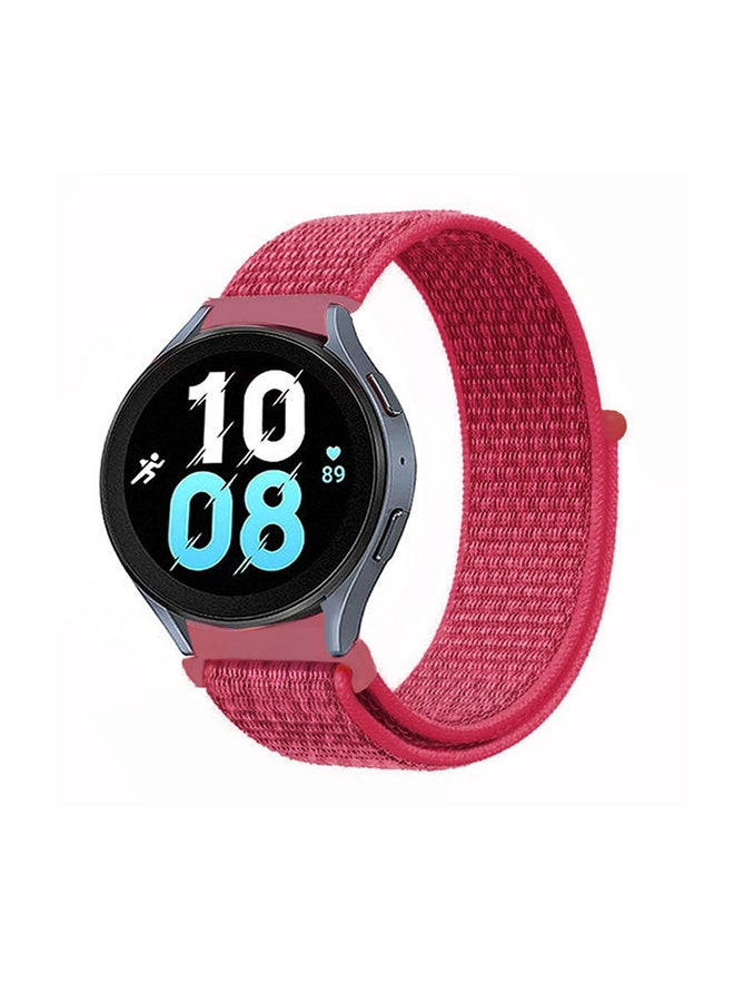 MARGOUN Samsung Galaxy Watch 5 / Galaxy Watch 5 Pro Band Nylon Loop Replacement Strap 20mm Compatible with Galaxy Watch5 (44mm/40mm) Galaxy Watch5 Pro (45mm) Pink - Image 1