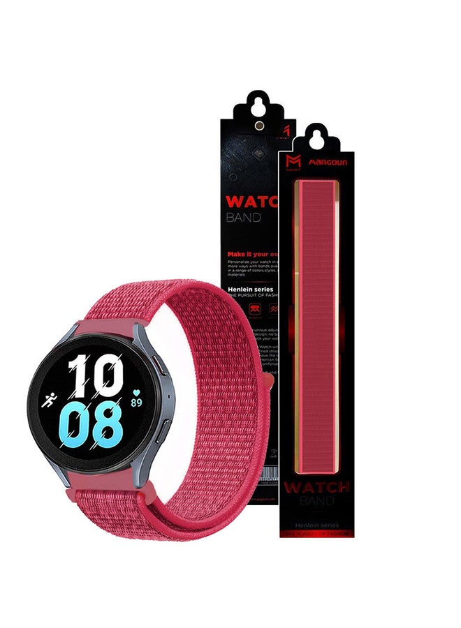 MARGOUN Samsung Galaxy Watch 5 / Galaxy Watch 5 Pro Band Nylon Loop Replacement Strap 20mm Compatible with Galaxy Watch5 (44mm/40mm) Galaxy Watch5 Pro (45mm) Pink - Image 2