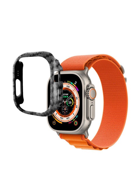 Apple Watch Ultra 49mm Case Protective Hard PC Cover Shockproof Hollow Bumper Frame Guard Compatible with iWatch Ultra 49mm Carbon Fiber Pattern Carbon Black