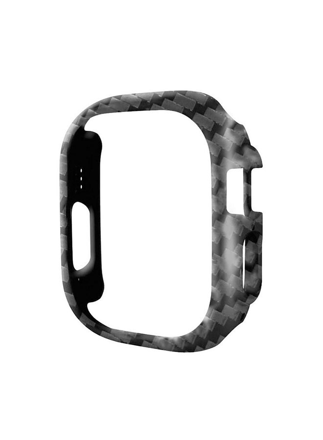 Apple Watch Ultra 49mm Case Protective Hard PC Cover Shockproof Hollow Bumper Frame Guard Compatible with iWatch Ultra 49mm Carbon Fiber Pattern Carbon Black