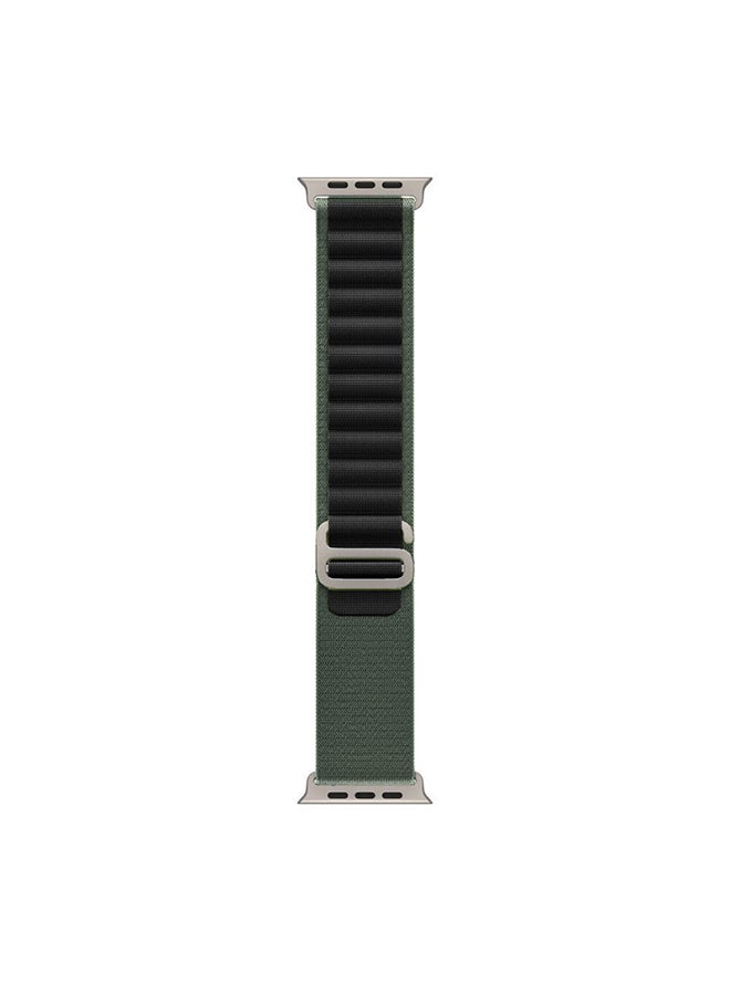 MARGOUN - Apple Watch Alpine Loop Band 49mm/45mm/44mm Nylon Woven Sport Strap Compatible with iWatch Series 8/Ultra/7/SE/6/5/4/3/2/1 Black/Green - Image 1