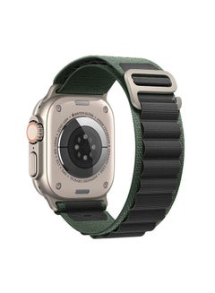 MARGOUN Apple Watch Alpine Loop Band 49mm/45mm/44mm Nylon Woven Sport Strap Compatible with iWatch Series 8/Ultra/7/SE/6/5/4/3/2/1 Black/Green  - Image 4