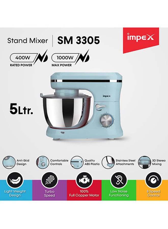 8 Speed Kitchen Machine Stand Mixer 5.0 L 400.0 W SM 3305 Blue/Silver