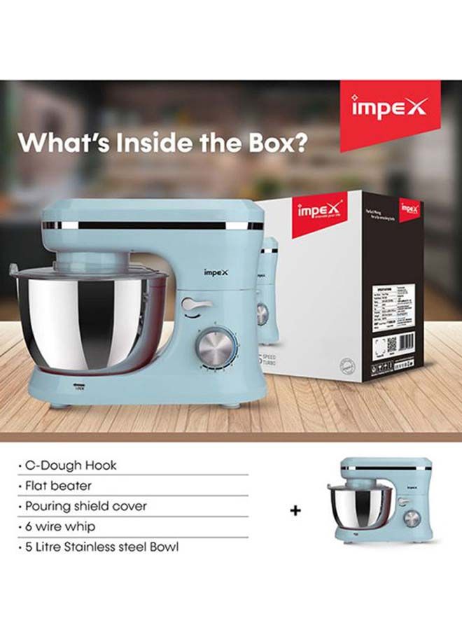 8 Speed Kitchen Machine Stand Mixer 5.0 L 400.0 W SM 3305 Blue/Silver