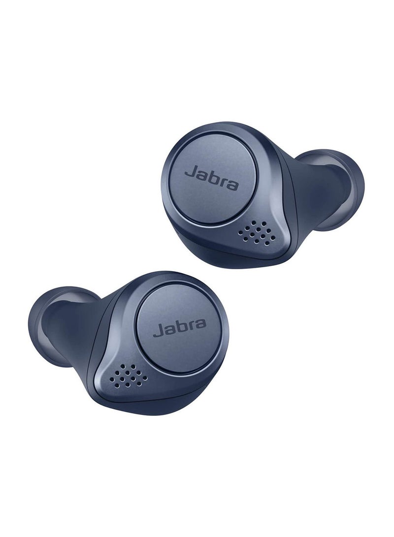 Jabra - Elite Active 75t Earbuds - Active Noise Cancelling True Wireless Sports Earphones With Long Battery Life For Calls And Music Navy - Image 1