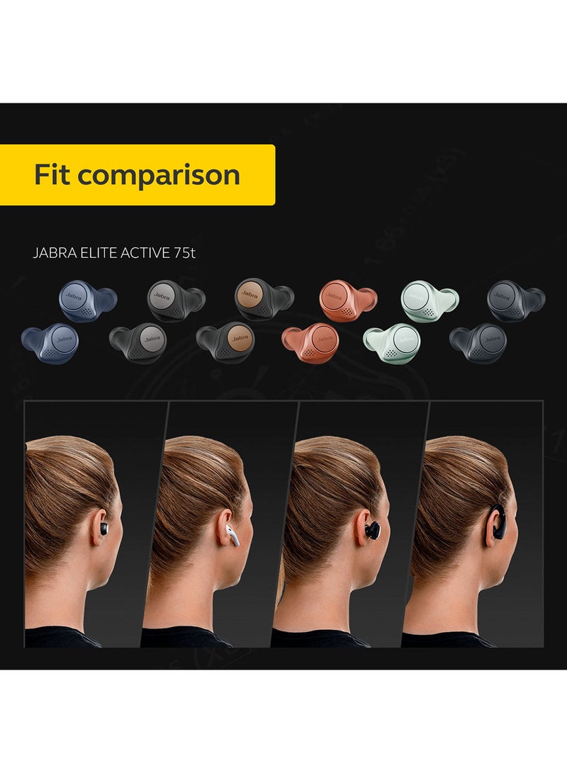 Jabra - Elite Active 75t Earbuds - Active Noise Cancelling True Wireless Sports Earphones With Long Battery Life For Calls And Music Navy - Image 1