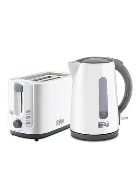 Electric Kettle And 2 Slice Bread Toaster Breakfast set 1.7 L 2200.0 W MBF70-B5 White/Grey