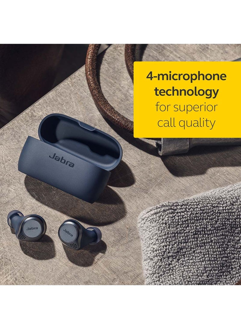 Jabra - Elite Active 75t Earbuds - Active Noise Cancelling True Wireless Sports Earphones With Long Battery Life For Calls And Music Navy - Image 1