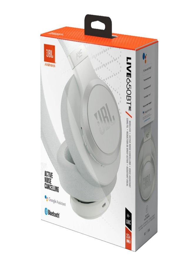 JBL Live 650BTNC Wireless Over-Ear Headphones White - Image 5