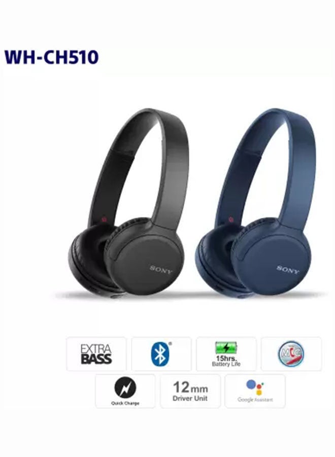 Sony - WH-CH510 Wireless On-Ear Bluetooth Headphones Blue - Image 1