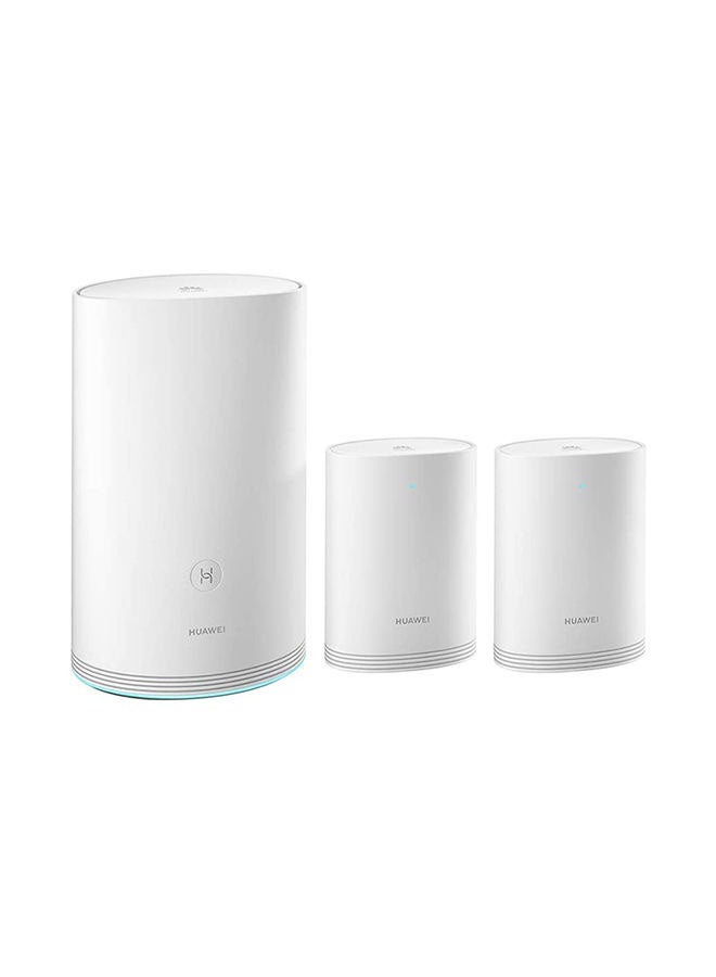 HUAWEI WS5280 Whole Home Mesh Wi-Fi (1 Base + 2 Satellites) Router, Home Wi-Fi Q2 Pro System, Gigabit Powerline, Full GE Ports, Seamless Roaming, Lower Latency, Plug & Play White  - Image 1
