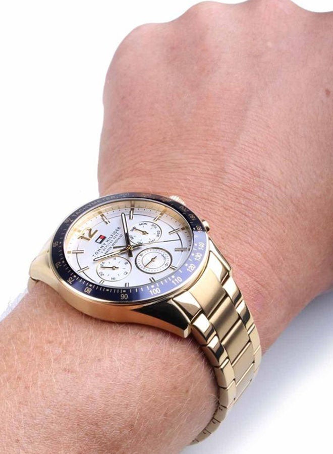 Men's Luke Round Shape Metal Analog Wrist Watch 47 mm - Gold - 1791121 