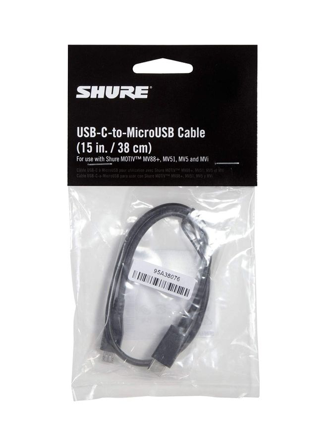 Shure 15 Inch USB-C Cable For Motiv AMV-USBC15 Black  - Image 3