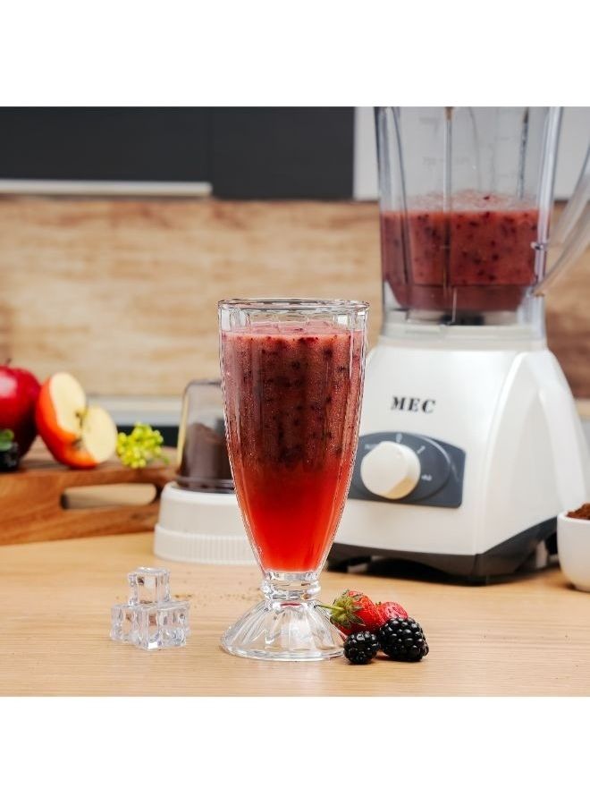 MEC - 2-In-1 Blender Plastic Blender Jar With 2 Speed And Pulse Control 1.5 L 350 W MEC2000 White/Grey - Image 1