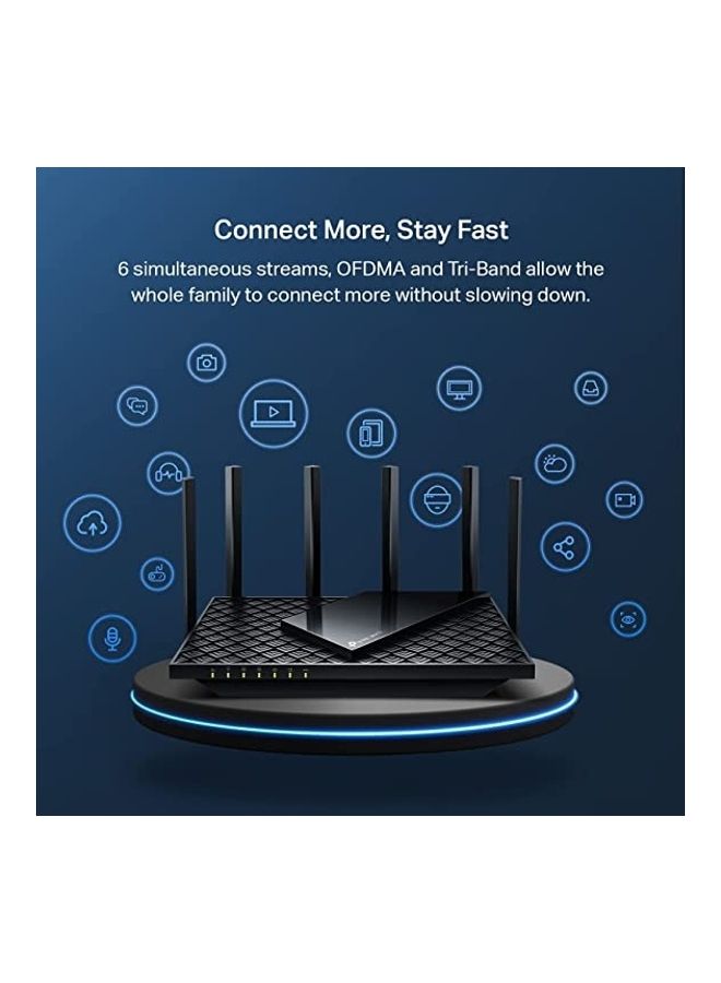 TP-LINK - AXE5400 Tri-Band WiFi 6E Archer AXE75 Gigabit Wireless Internet Ax Router For Gaming VPN One Mesh WPA3 Black - Image 1
