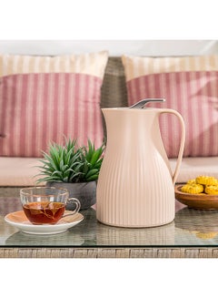 Dallaty Plastic Vacuum Flask Beige/Silver 1Liters  - Image 3