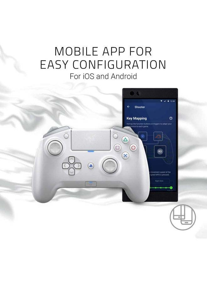 RAZER - Raiju Tournament Edition 2018 Mercury - Wireless and Wired PS4/PC Gaming Controller with Mecha Tactile Action Buttons, Interchangeable Parts and Quick Control Panel - Image 1